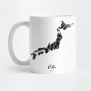 Abstract Geometric Map of Japan Drawing Mug